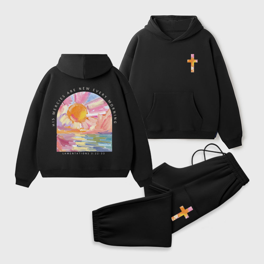 His Mercies Are New Christian Premium Fleece Hoodie Set