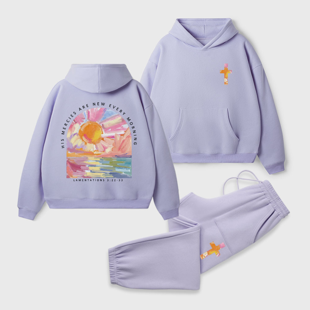 His Mercies Are New Christian Premium Fleece Hoodie Set