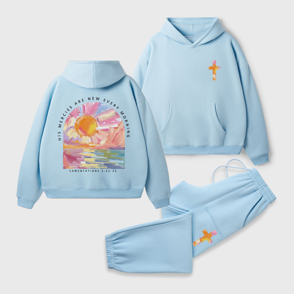His Mercies Are New Christian Premium Fleece Hoodie Set