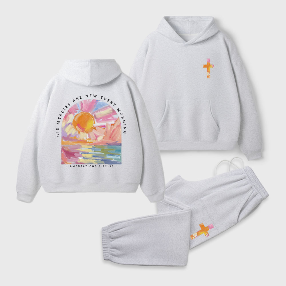 His Mercies Are New Christian Premium Fleece Hoodie Set