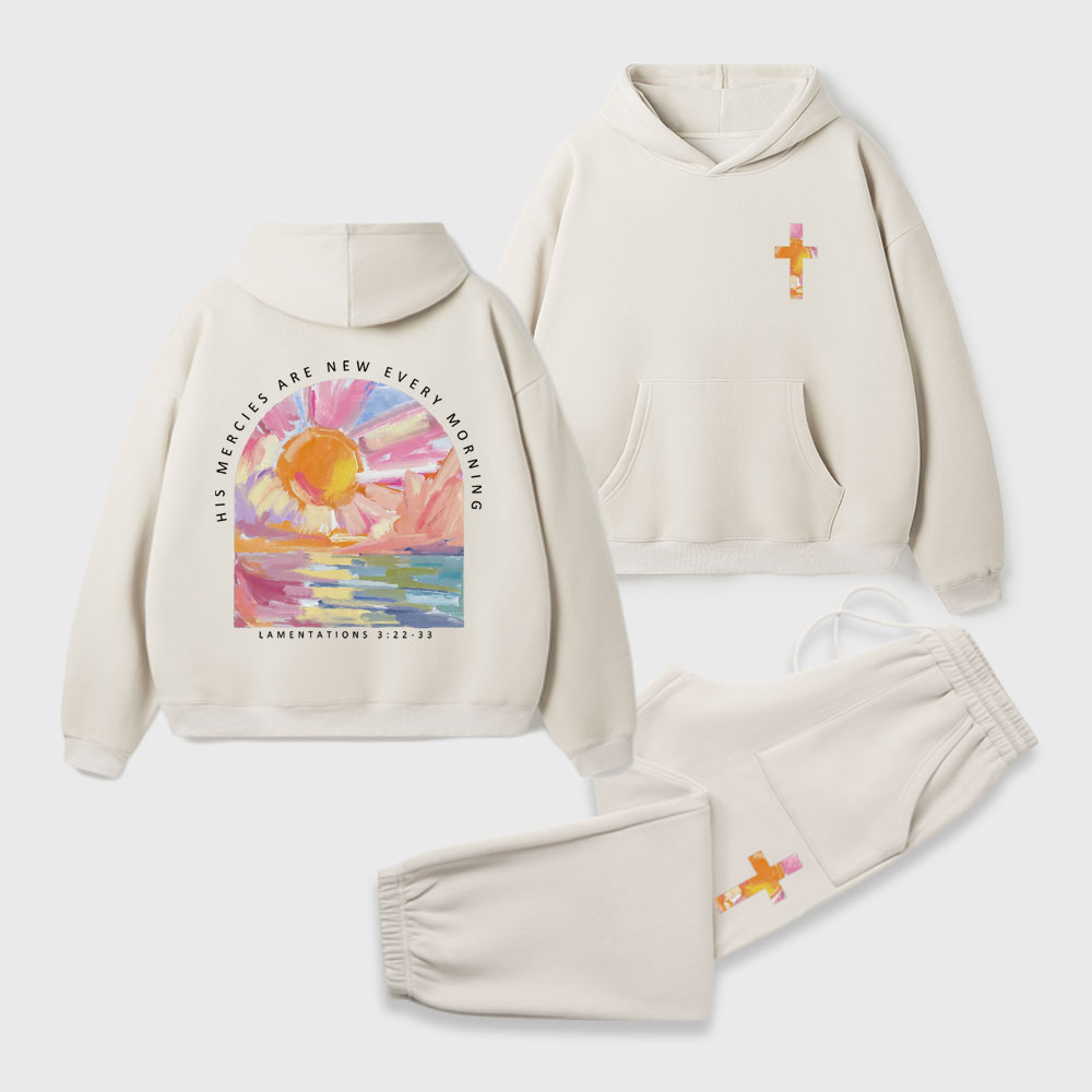 His Mercies Are New Christian Premium Fleece Hoodie Set