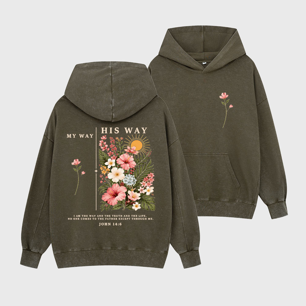 His Way & My Way Christian Washed Hoodie