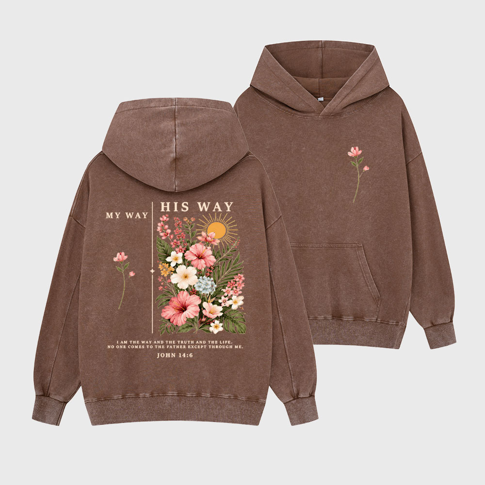 His Way & My Way Christian Washed Hoodie