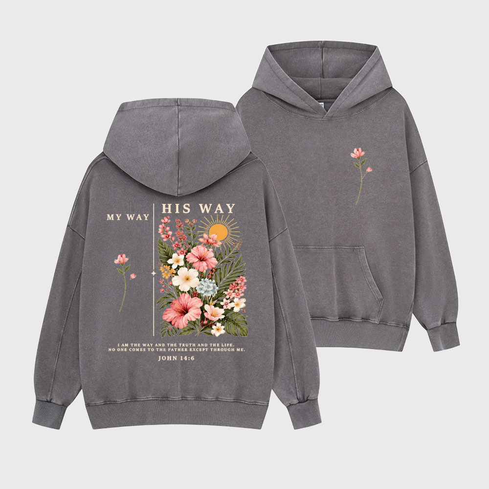 His Way & My Way Christian Washed Hoodie