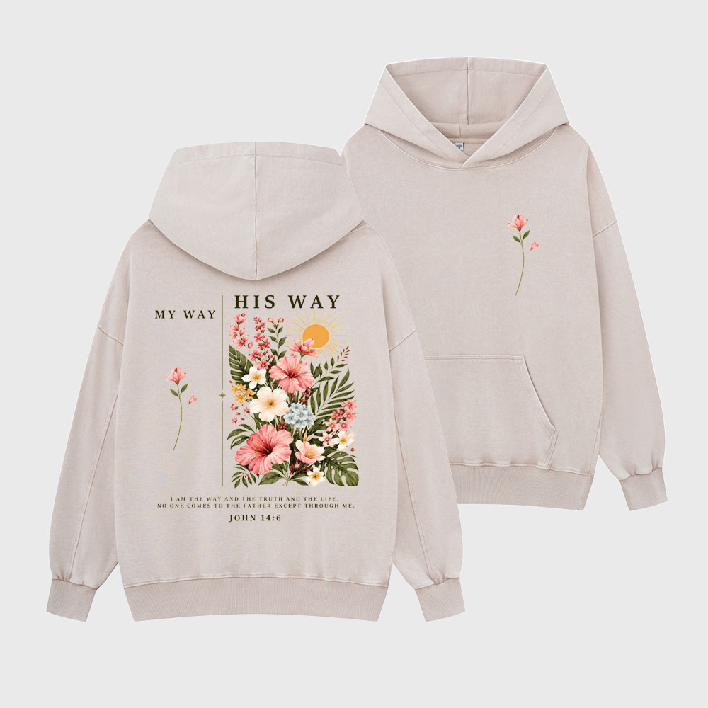 His Way & My Way Christian Washed Hoodie