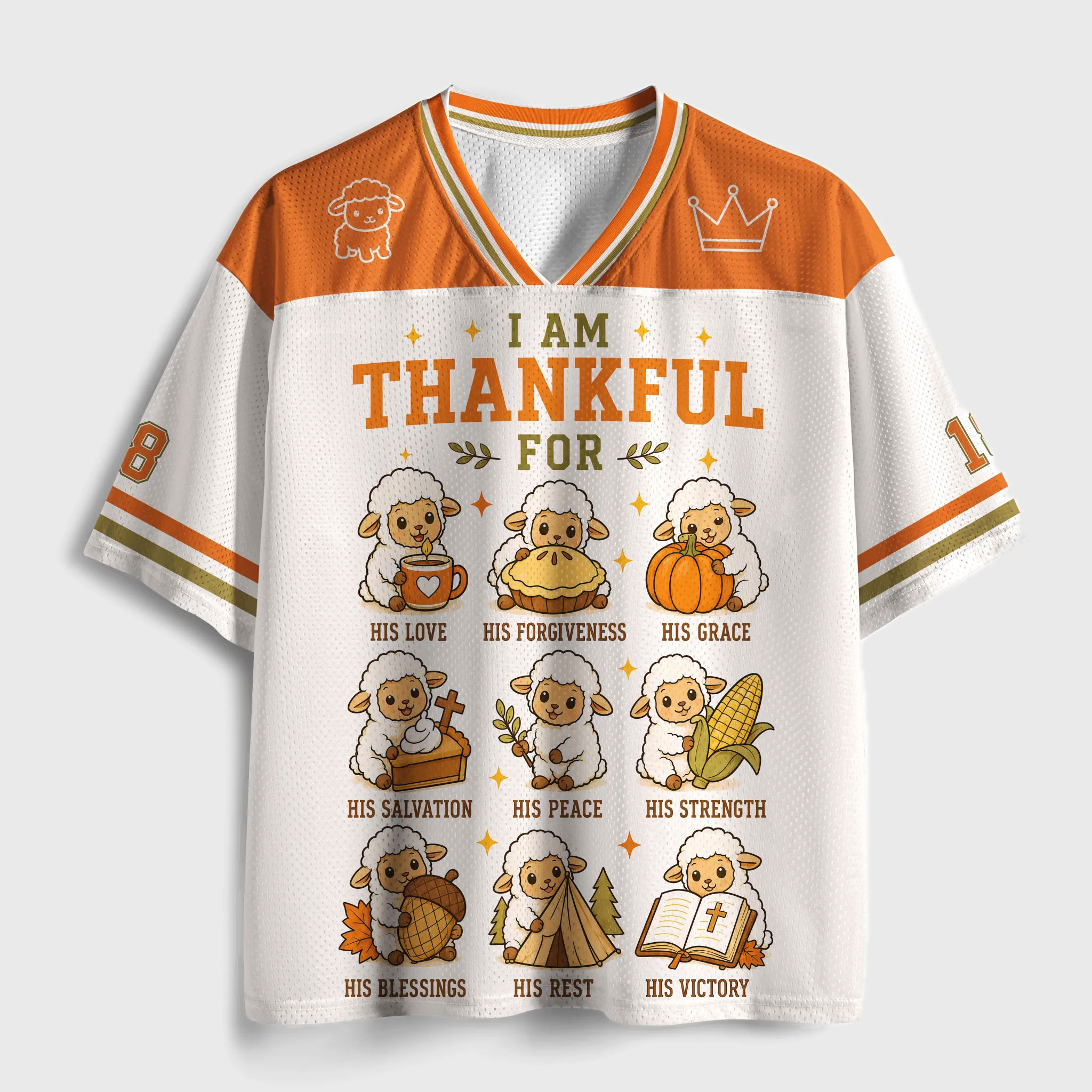 I Am Thankful For His Peace Mesh Jersey