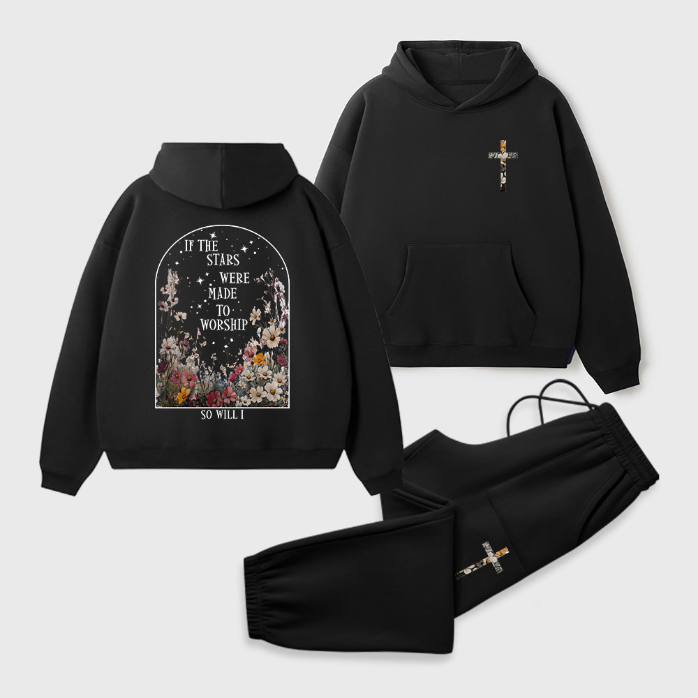If The Stars Were Made To Worship Christian Premium Fleece Hoodie Set