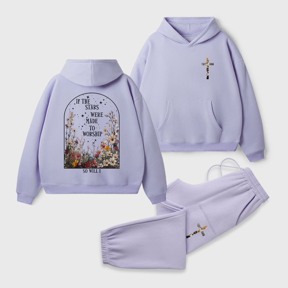 If The Stars Were Made To Worship Christian Premium Fleece Hoodie Set