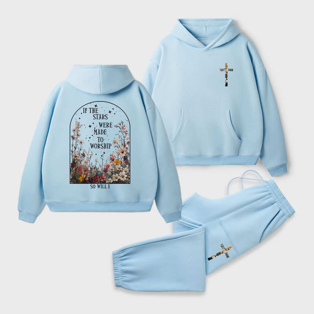 If The Stars Were Made To Worship Christian Premium Fleece Hoodie Set