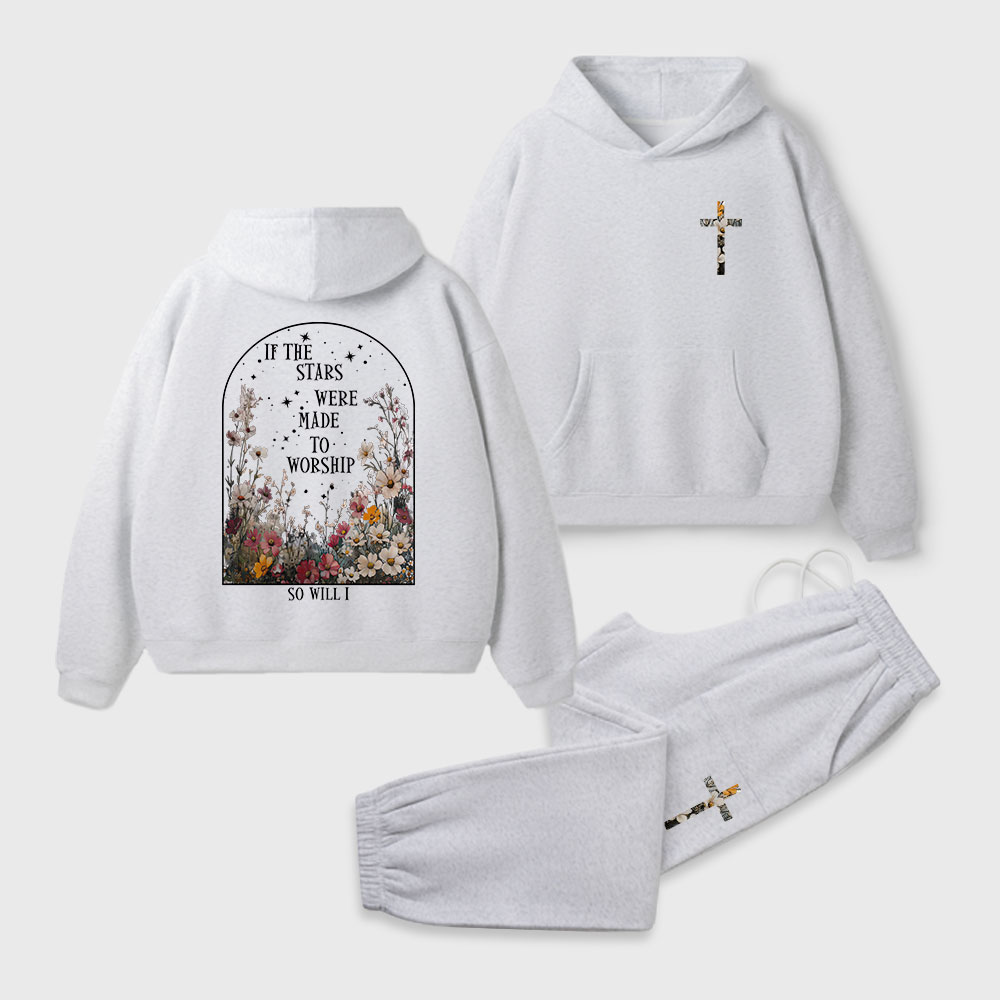 If The Stars Were Made To Worship Christian Premium Fleece Hoodie Set