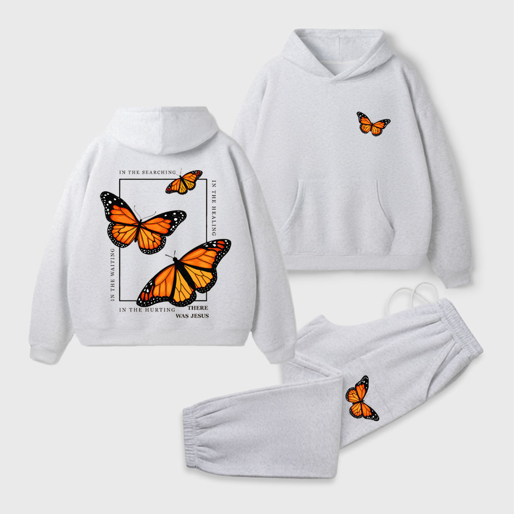 In The Searching There Was Jesus Christian Premium Fleece Hoodie Set