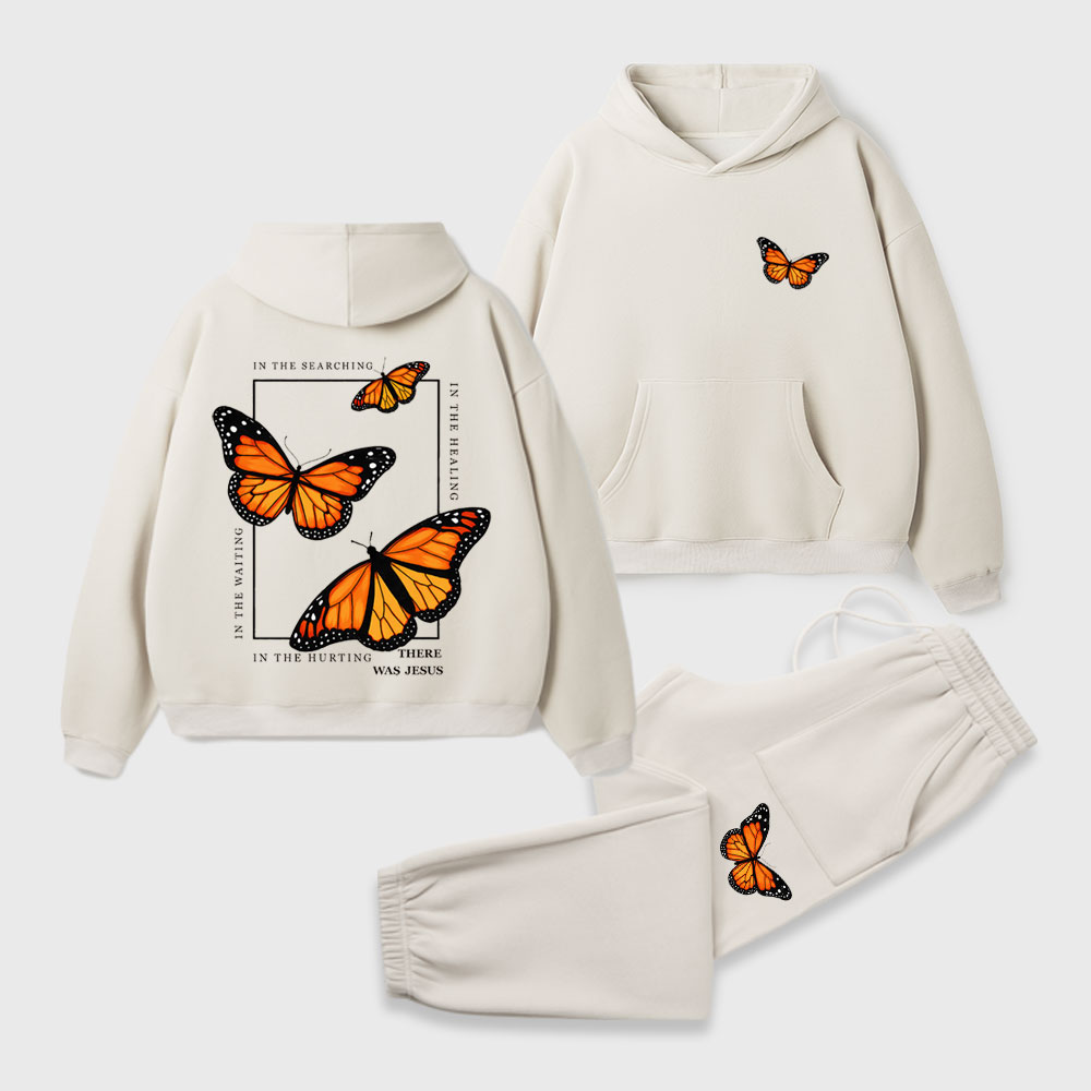 In The Searching There Was Jesus Christian Premium Fleece Hoodie Set