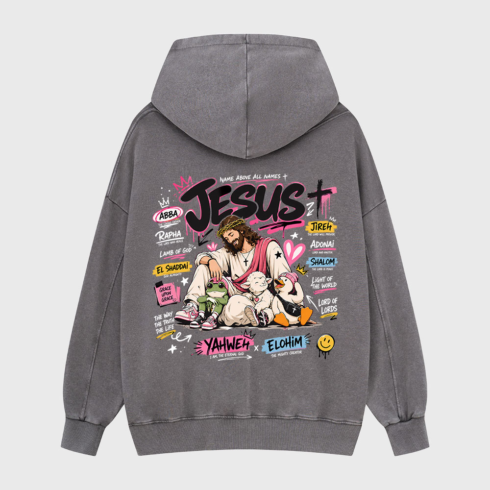 Name Above All Names Christian Washed Hoodie