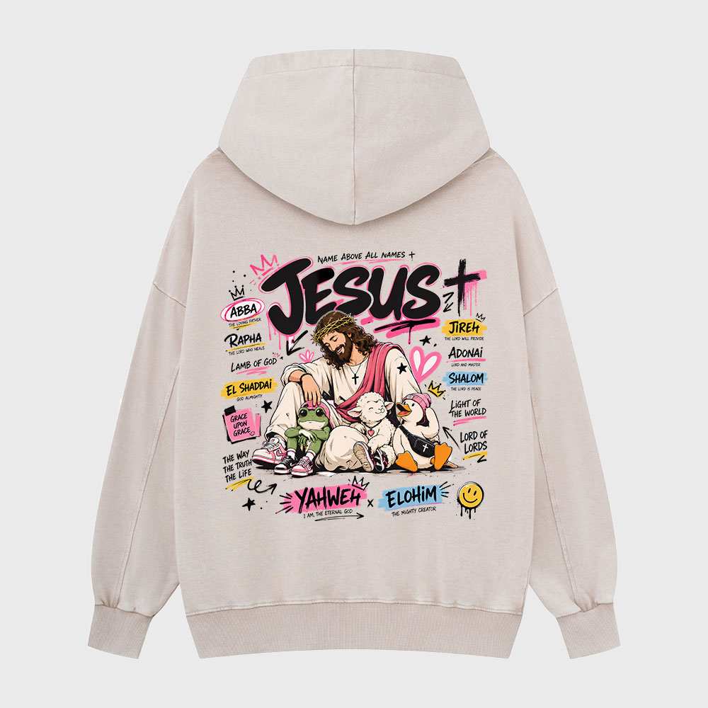 Name Above All Names Christian Washed Hoodie