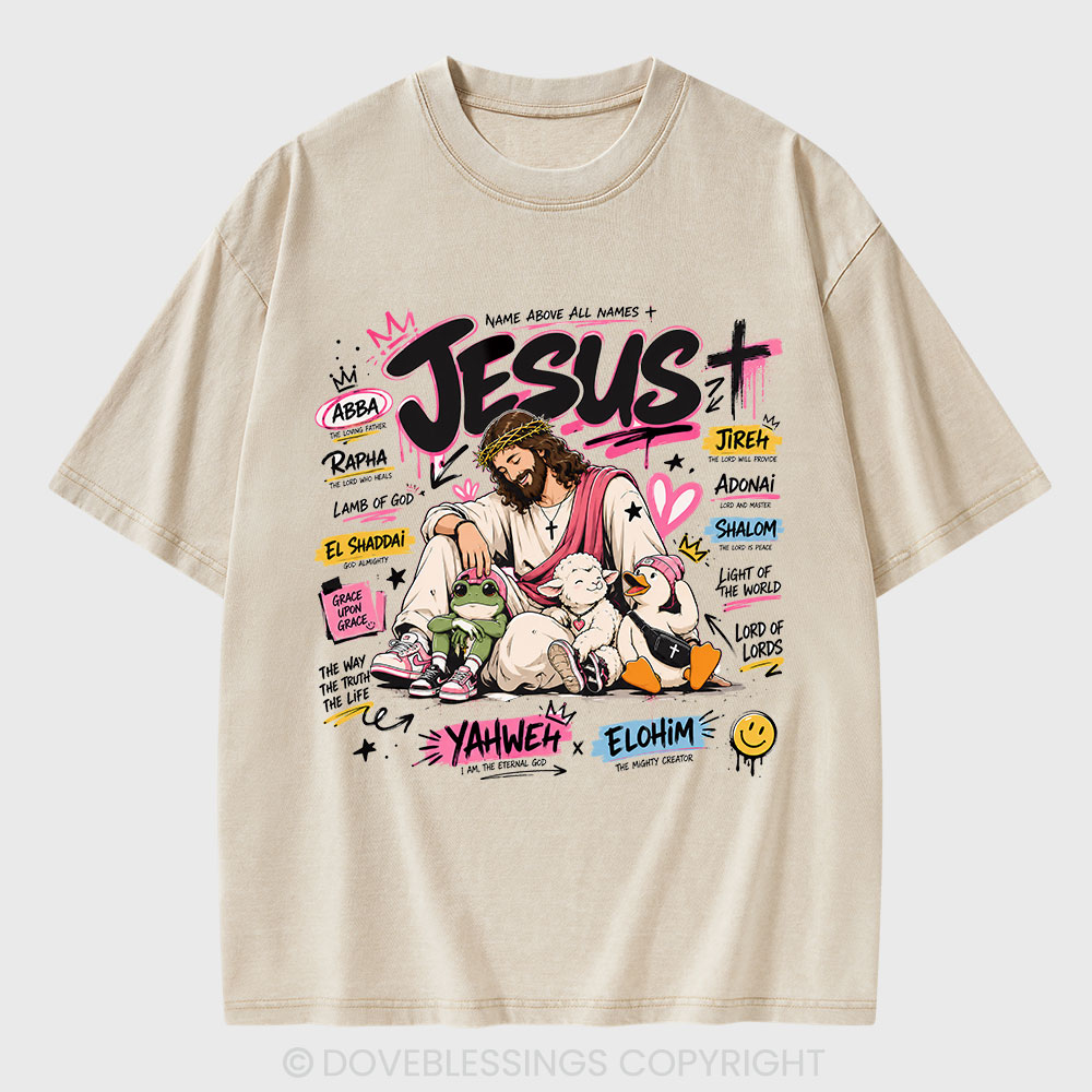 Name Above All Names Christian Washed T-Shirt