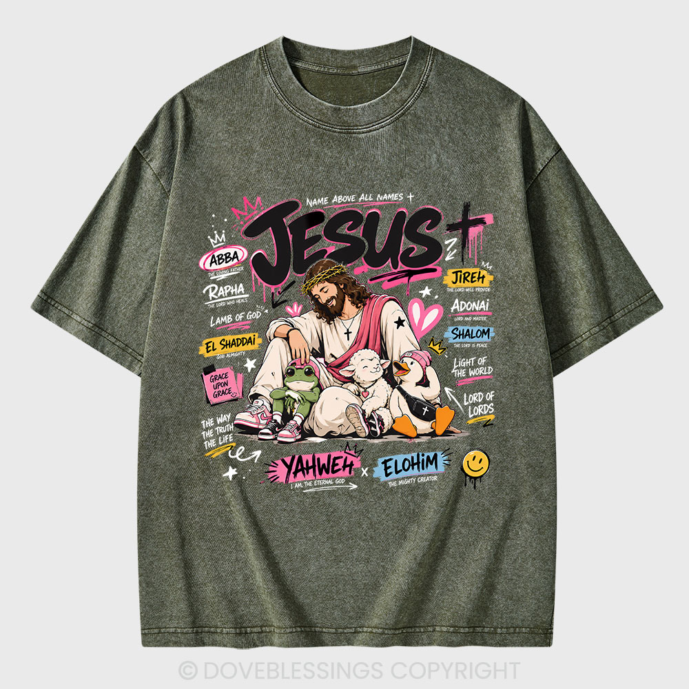 Name Above All Names Christian Washed T-Shirt