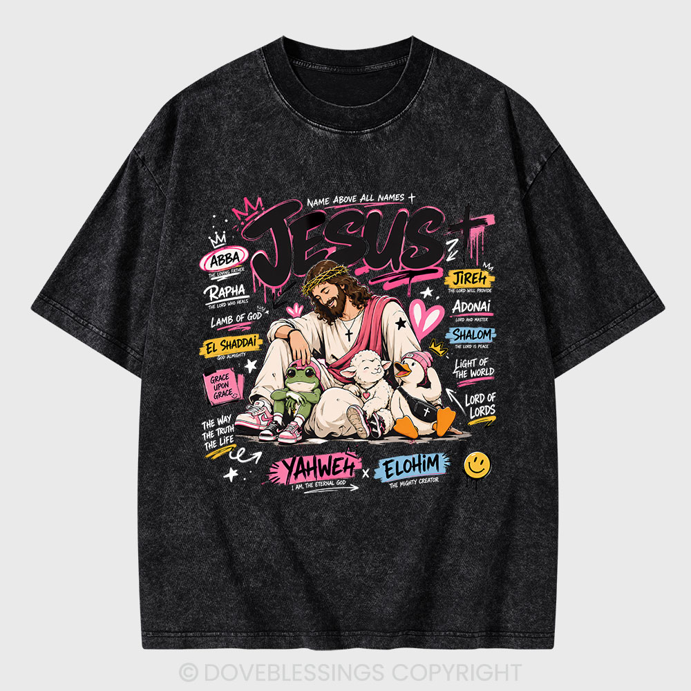 Name Above All Names Christian Washed T-Shirt