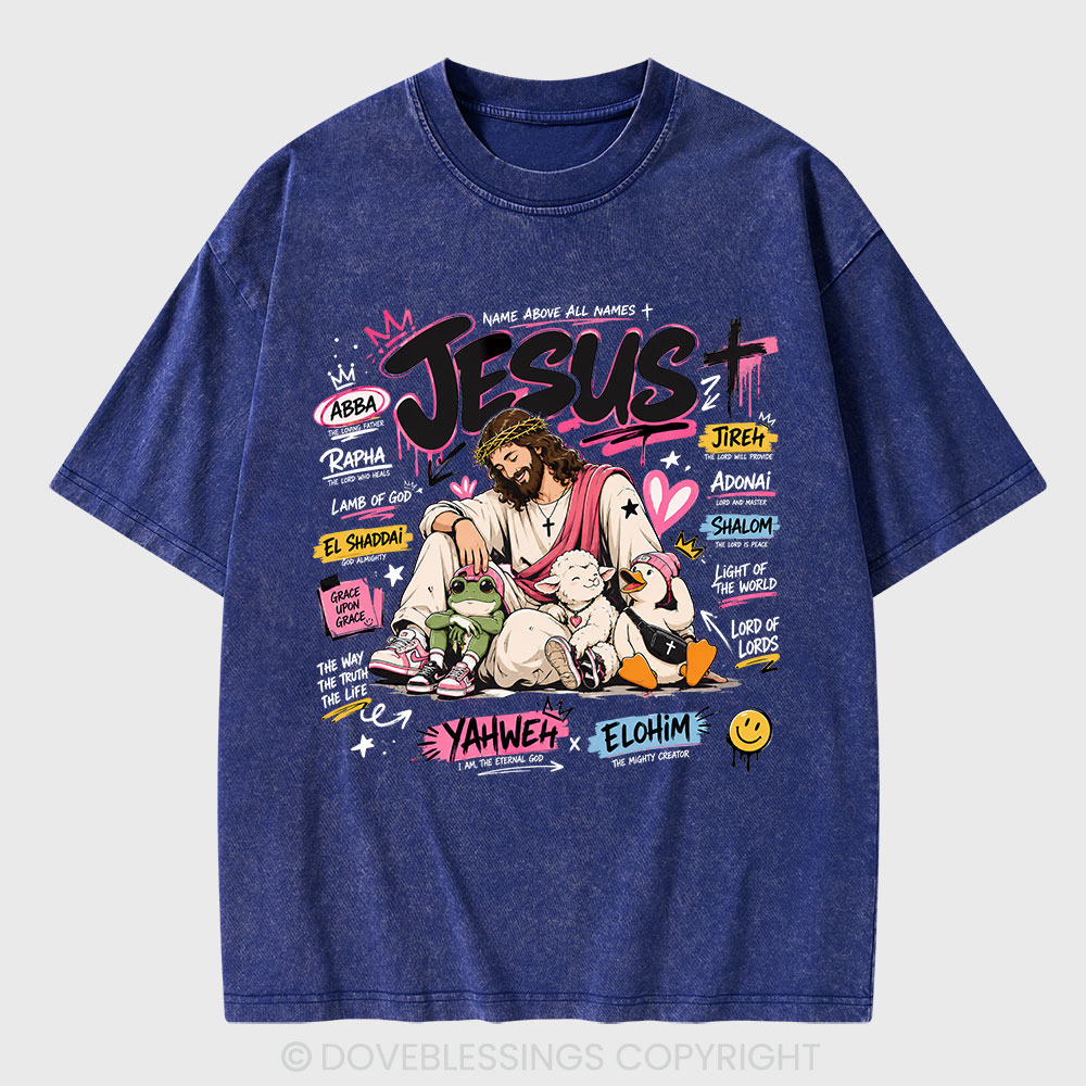 Name Above All Names Christian Washed T-Shirt