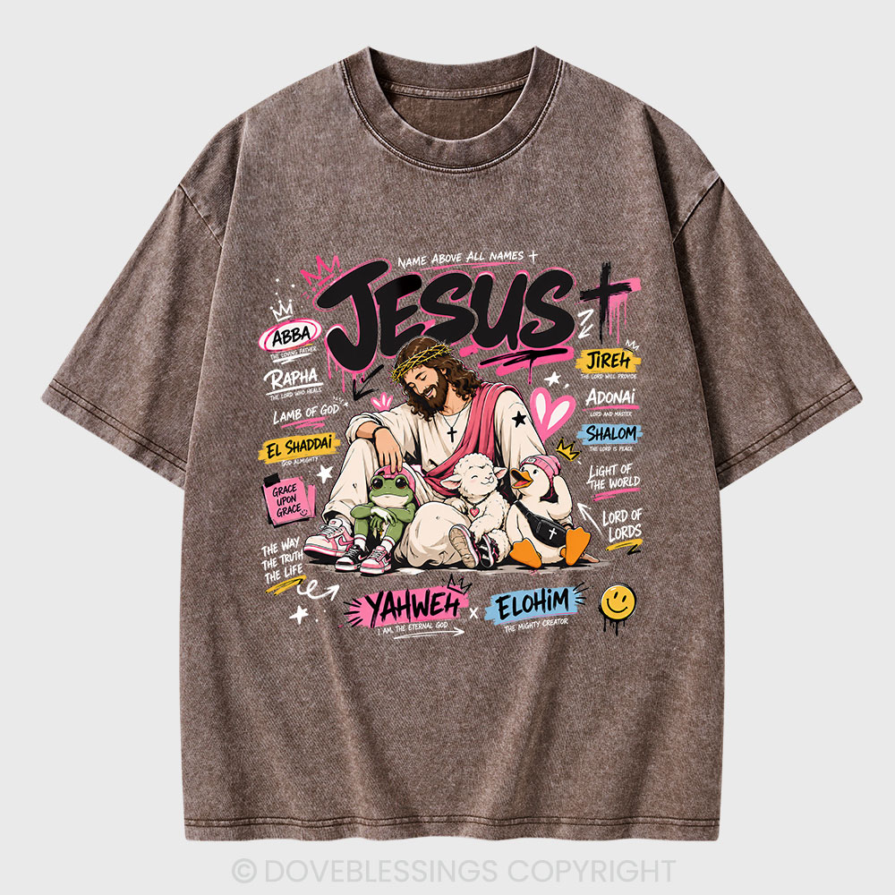 Name Above All Names Christian Washed T-Shirt