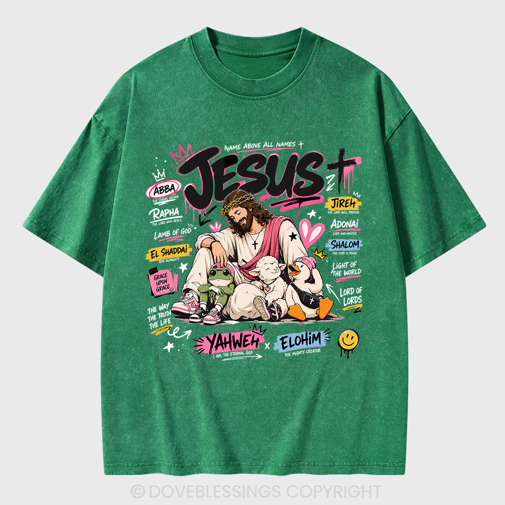 Name Above All Names Christian Washed T-Shirt