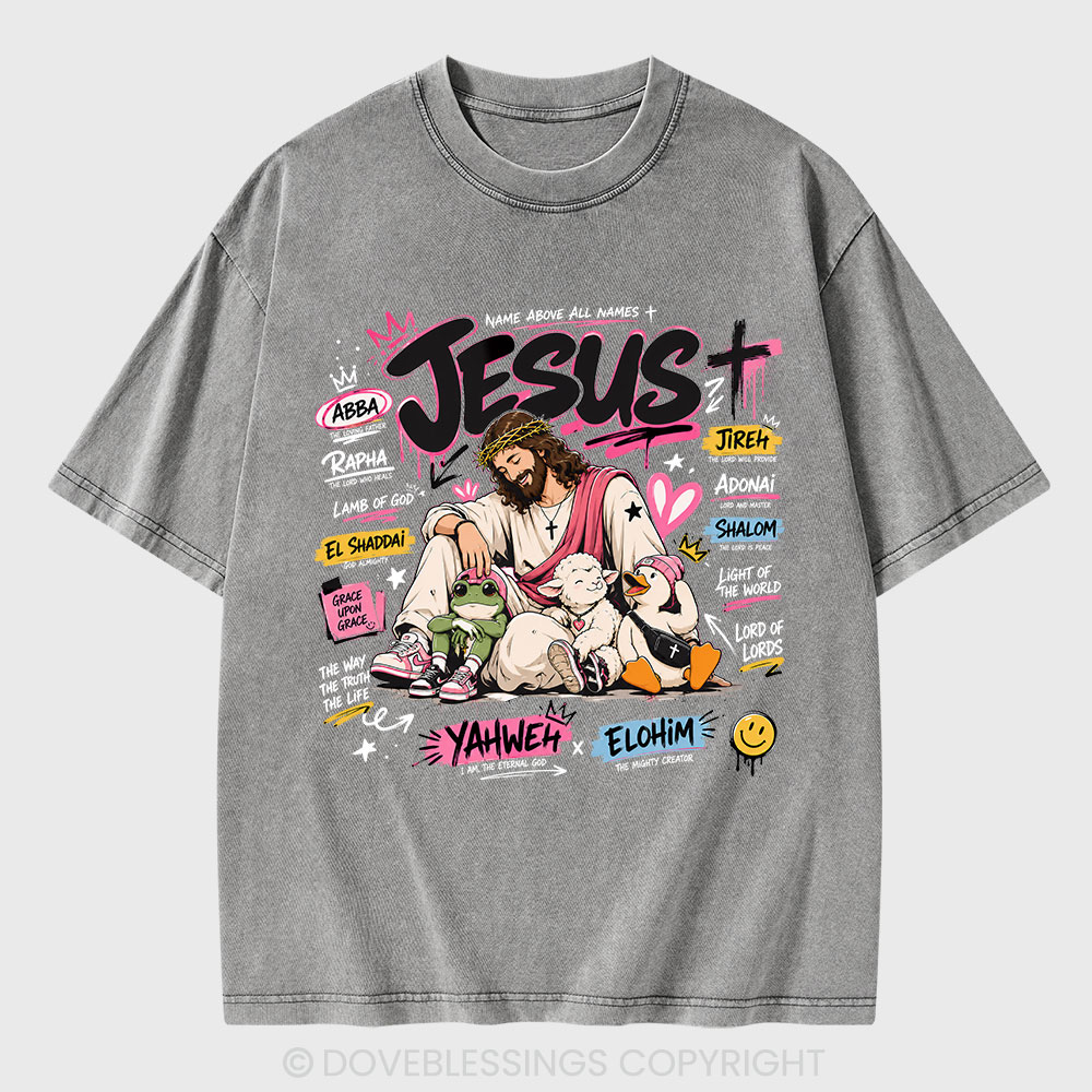 Name Above All Names Christian Washed T-Shirt