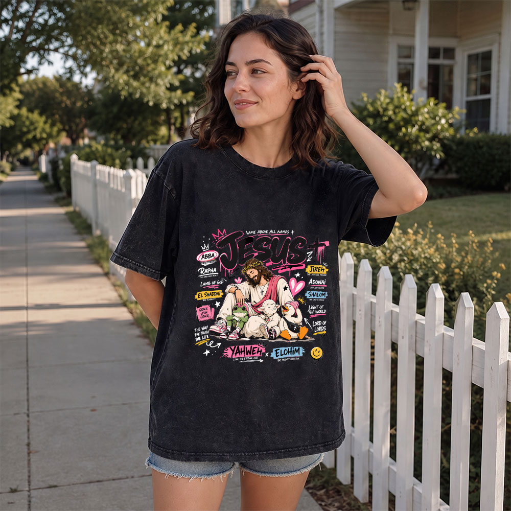 Name Above All Names Christian Washed T-Shirt