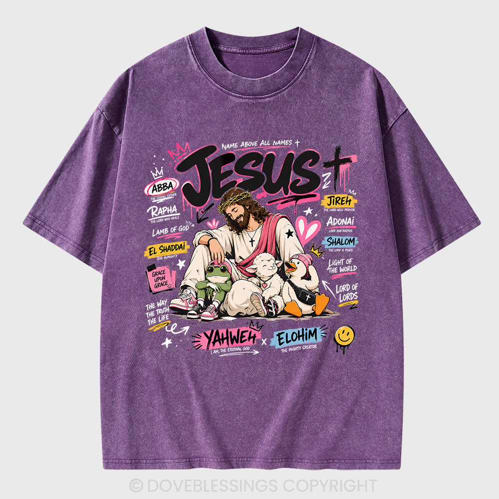 Name Above All Names Christian Washed T-Shirt