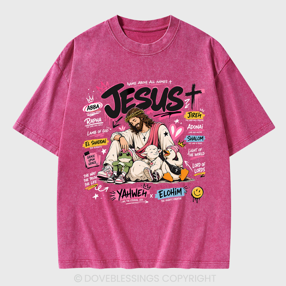 Name Above All Names Christian Washed T-Shirt