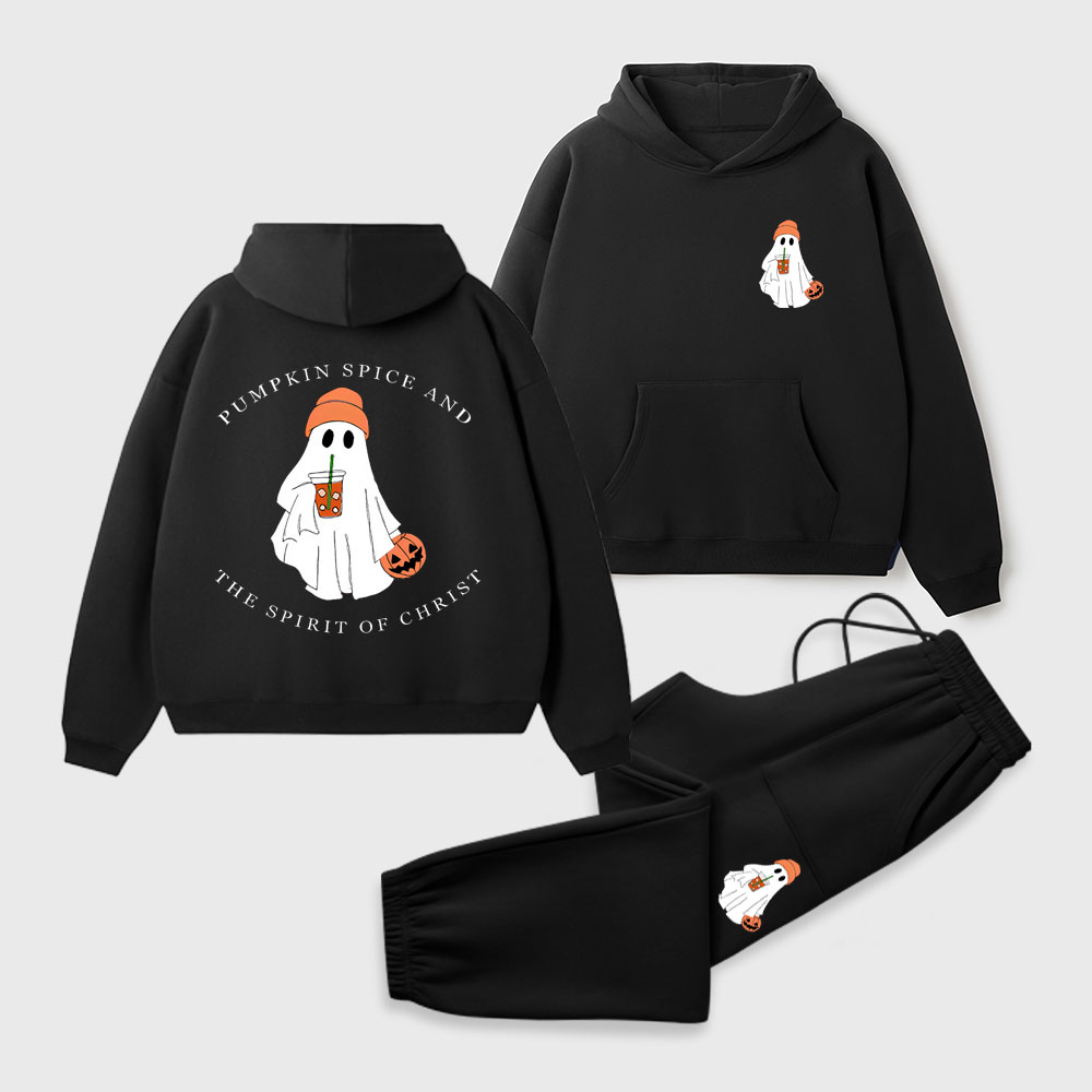 Pumpkin Spice And The Spirit Of Christ Christian Premium Fleece Hoodie Set