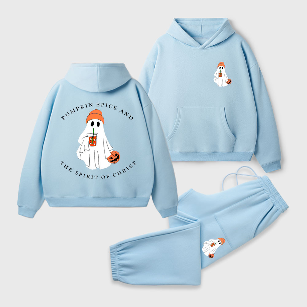 Pumpkin Spice And The Spirit Of Christ Christian Premium Fleece Hoodie Set