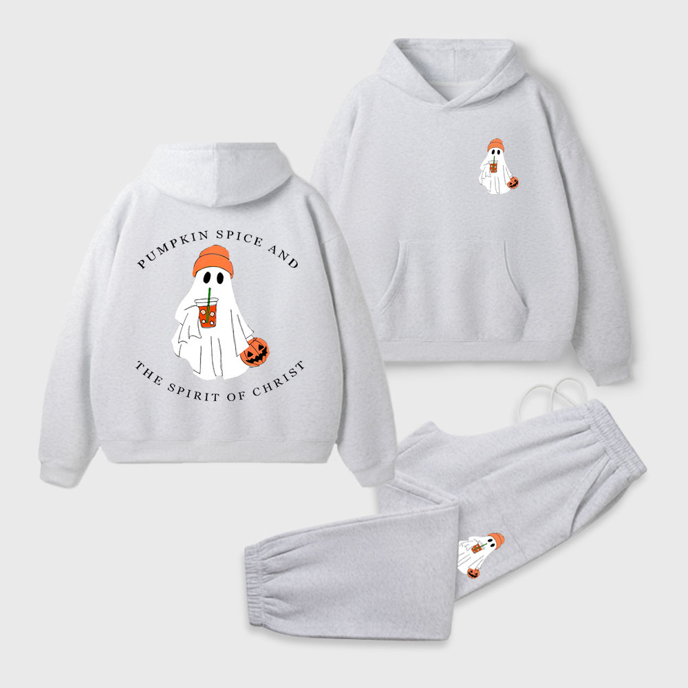 Pumpkin Spice And The Spirit Of Christ Christian Premium Fleece Hoodie Set