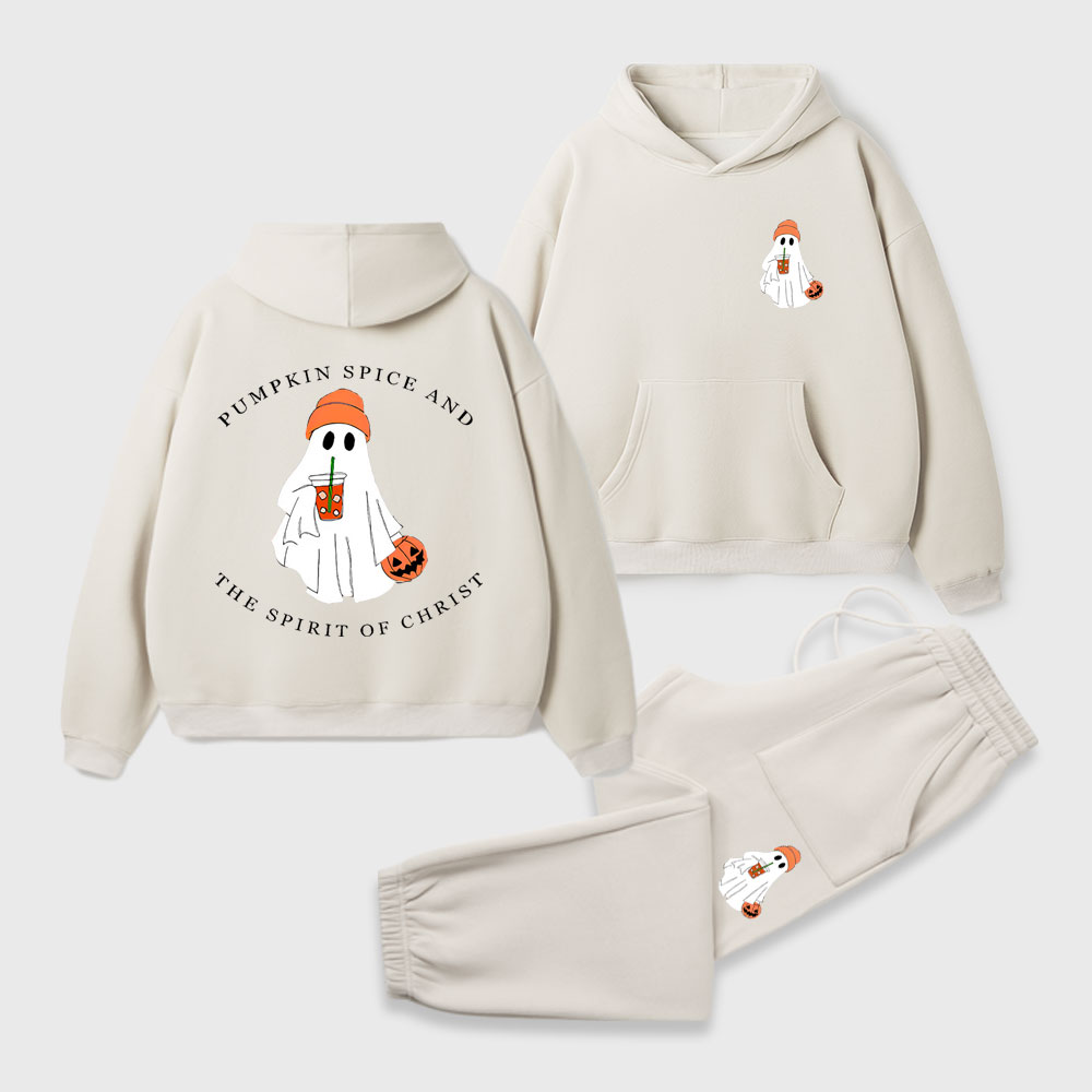 Pumpkin Spice And The Spirit Of Christ Christian Premium Fleece Hoodie Set
