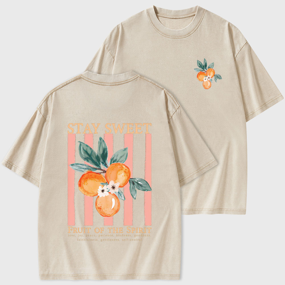 Stay Sweet Fruit Of The Spirit Christian Washed T-Shirt