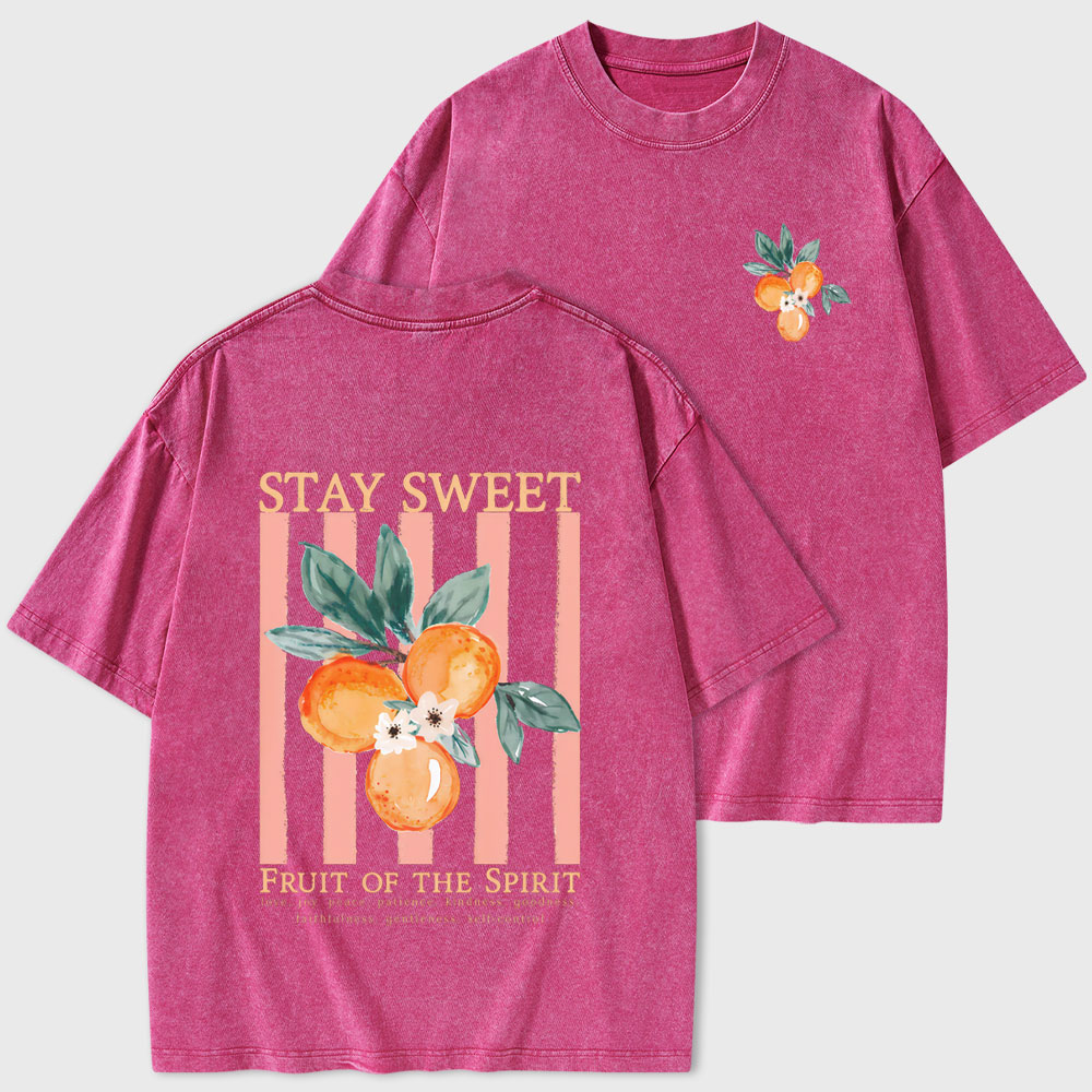 Stay Sweet Fruit Of The Spirit Christian Washed T-Shirt