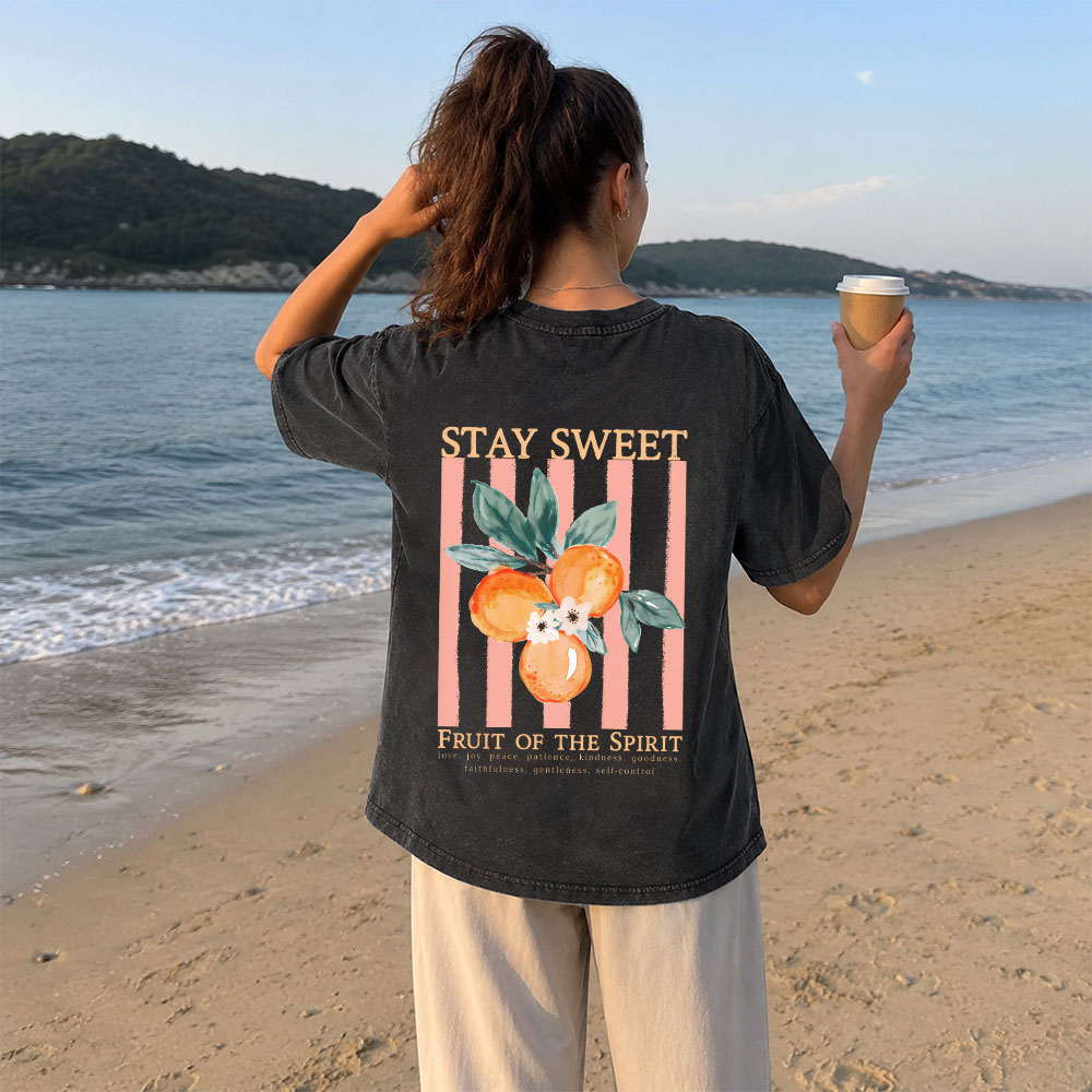 Stay Sweet Fruit Of The Spirit Christian Washed T-Shirt