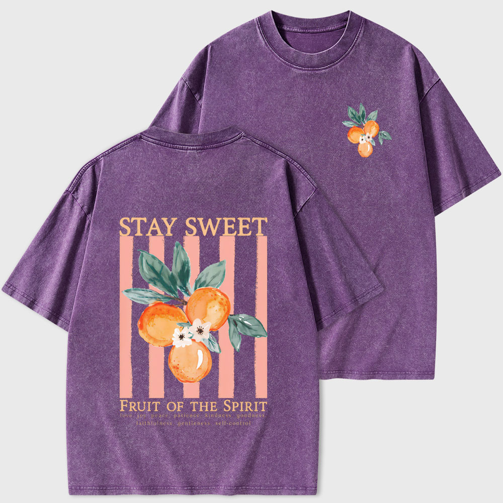 Stay Sweet Fruit Of The Spirit Christian Washed T-Shirt