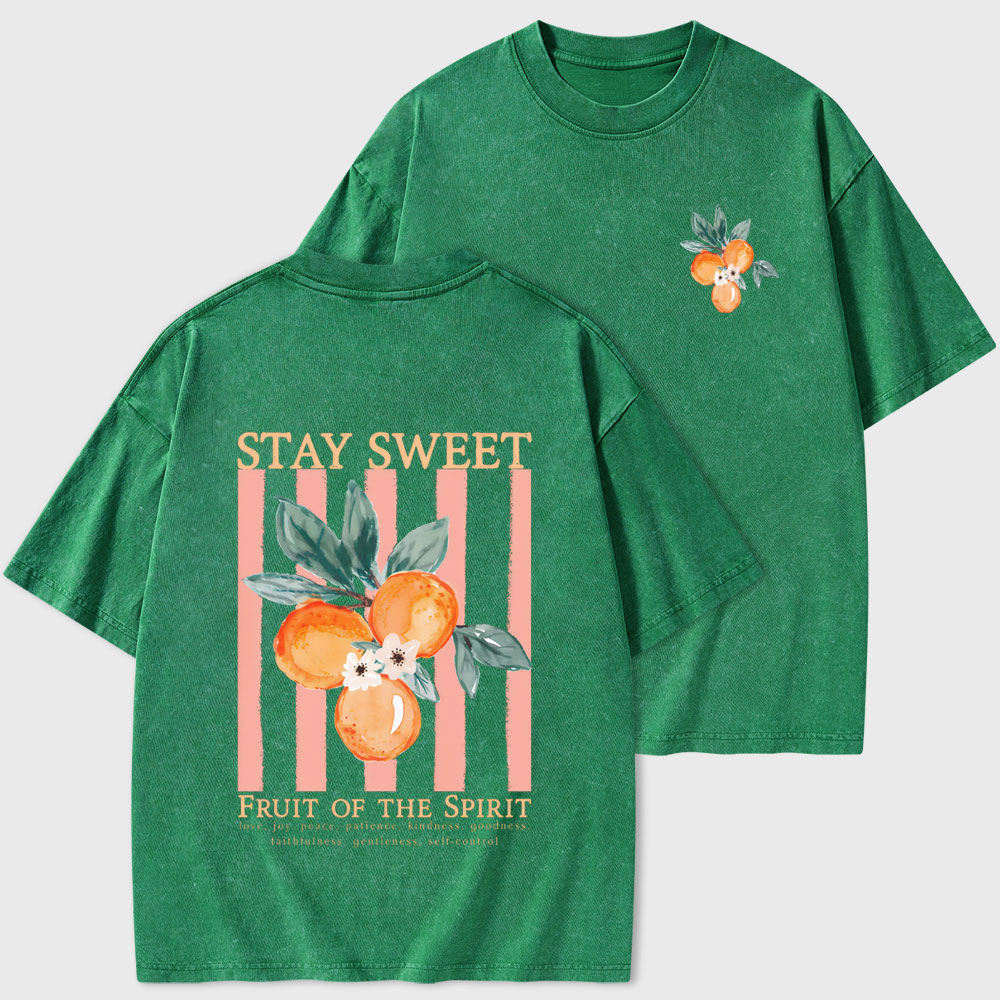 Stay Sweet Fruit Of The Spirit Christian Washed T-Shirt