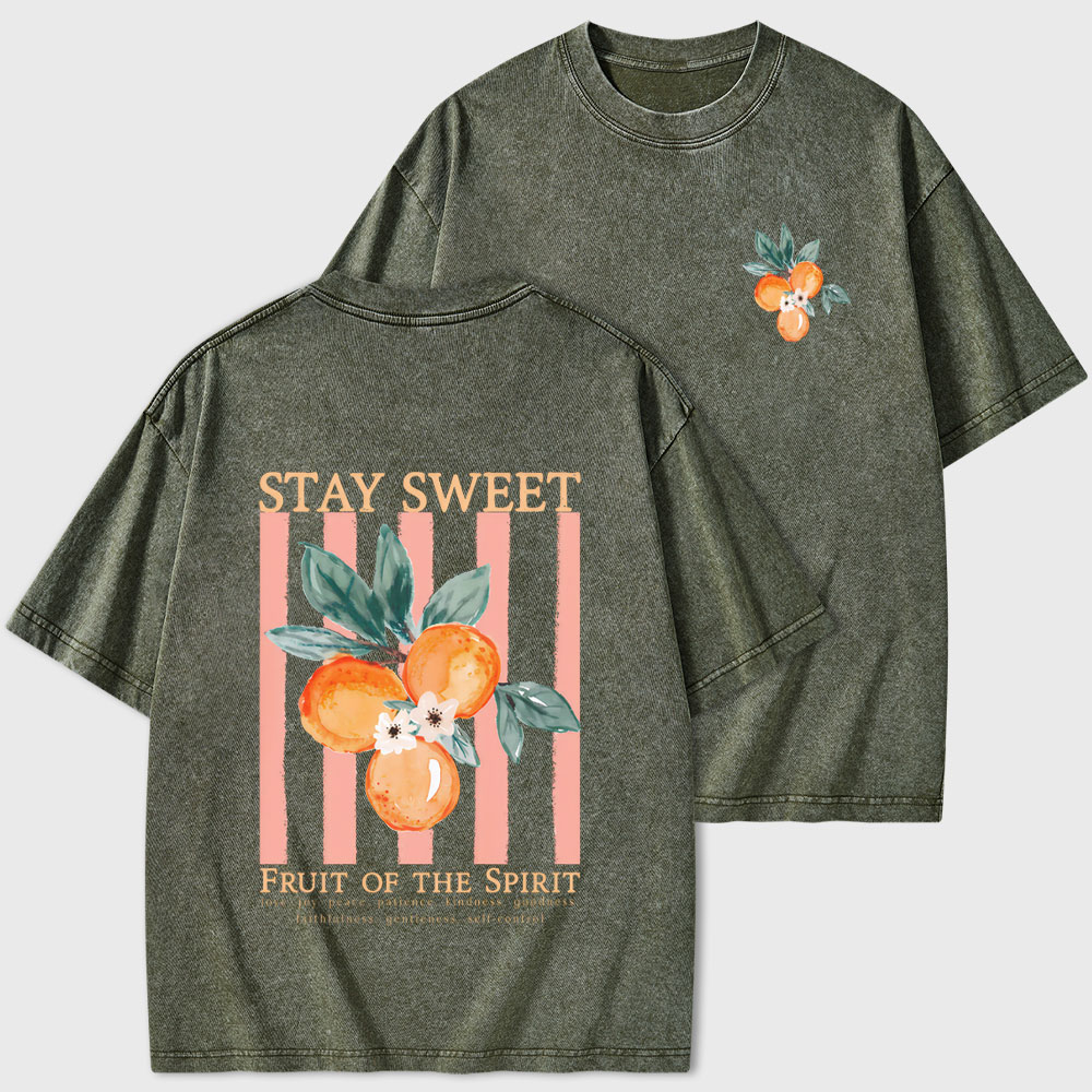 Stay Sweet Fruit Of The Spirit Christian Washed T-Shirt