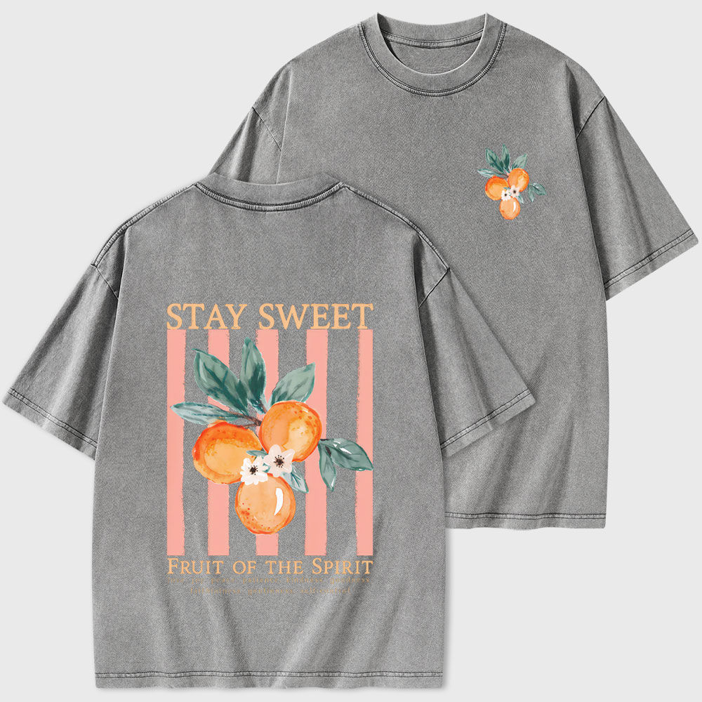 Stay Sweet Fruit Of The Spirit Christian Washed T-Shirt