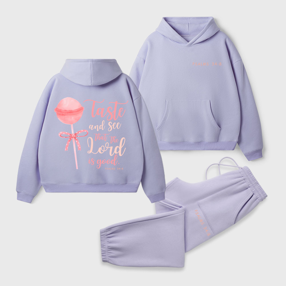 Taste And See That The Lord Is Good Christian Premium Fleece Hoodie Set