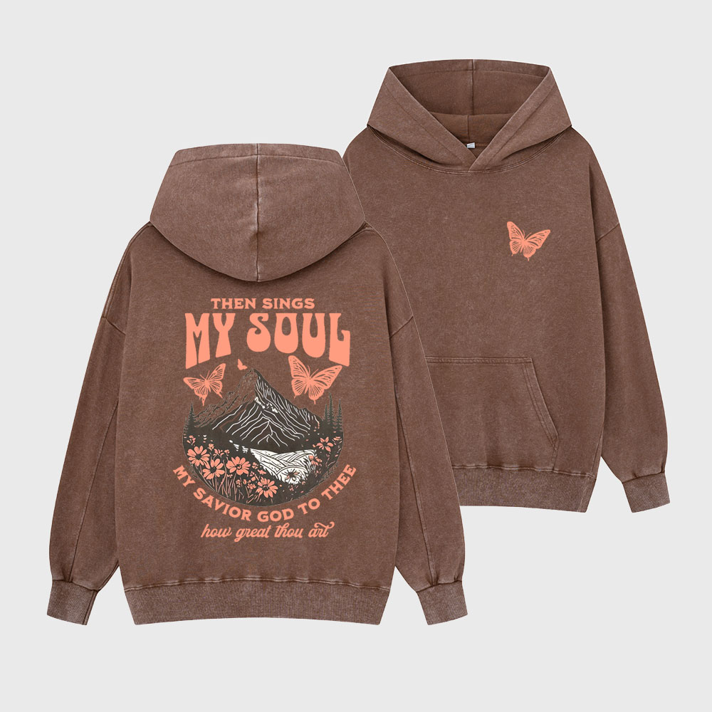 Then Sings My Soul Christian Washed Hoodie