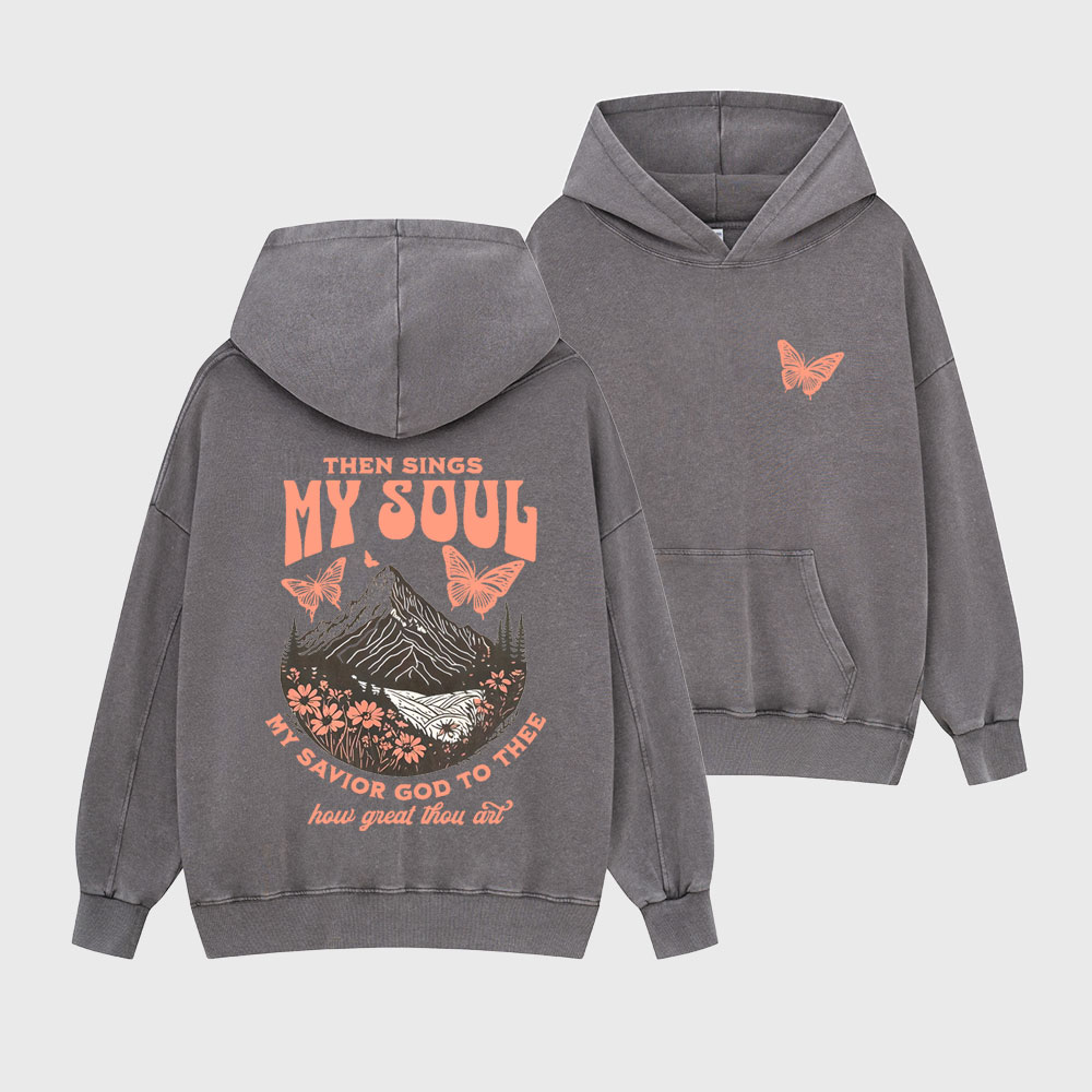 Then Sings My Soul Christian Washed Hoodie