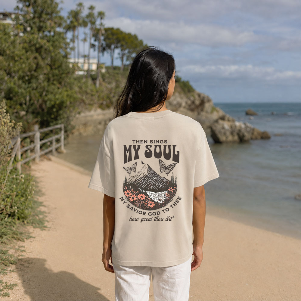 Then Sings My Soul Christian Washed T-Shirt