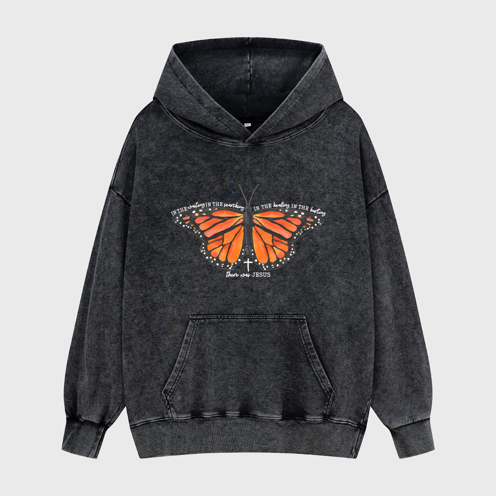 There Was Jesus Christian Washed Hoodie