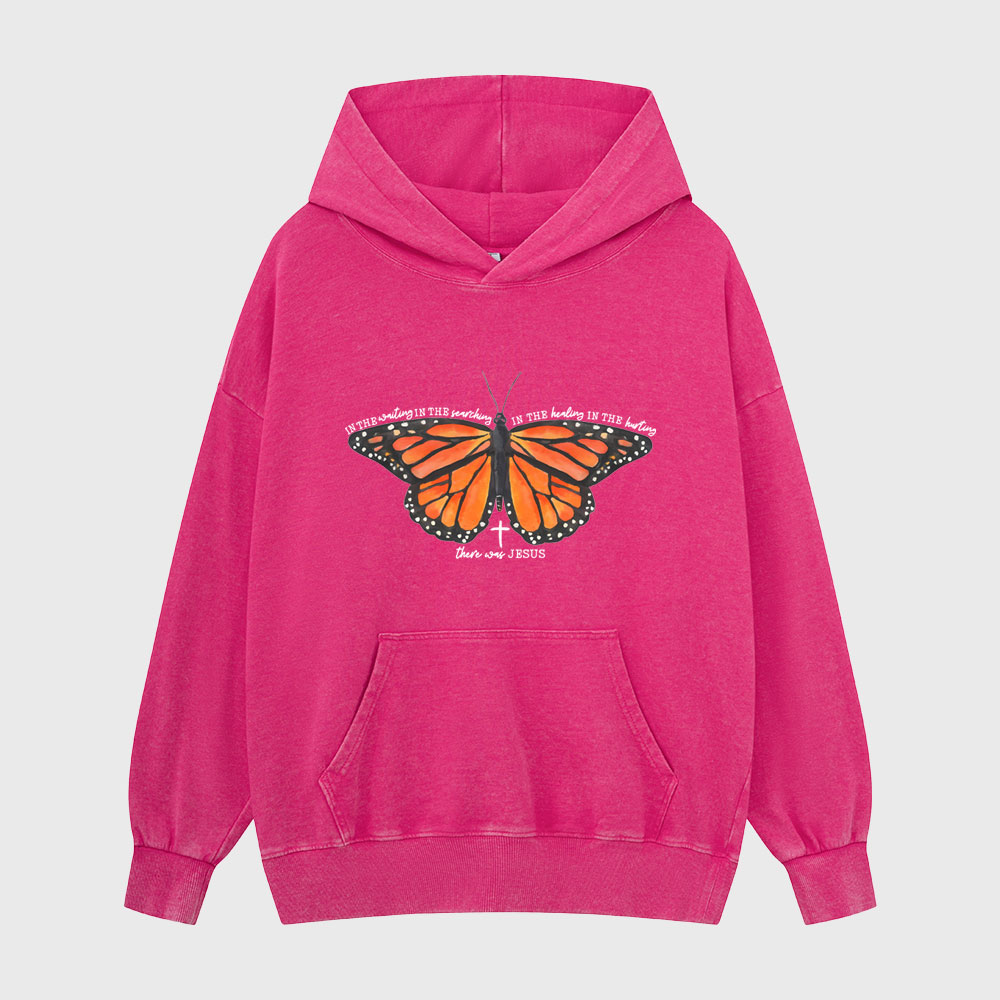 There Was Jesus Christian Washed Hoodie