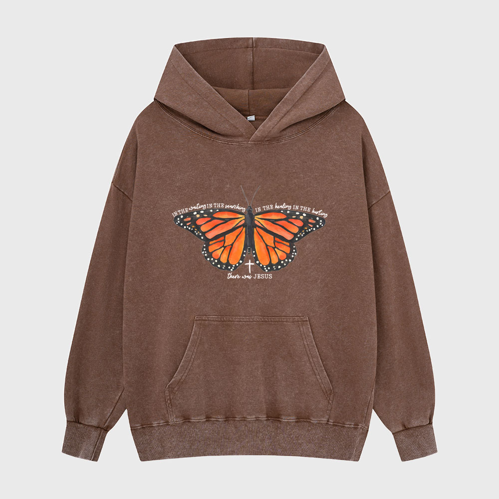 There Was Jesus Christian Washed Hoodie