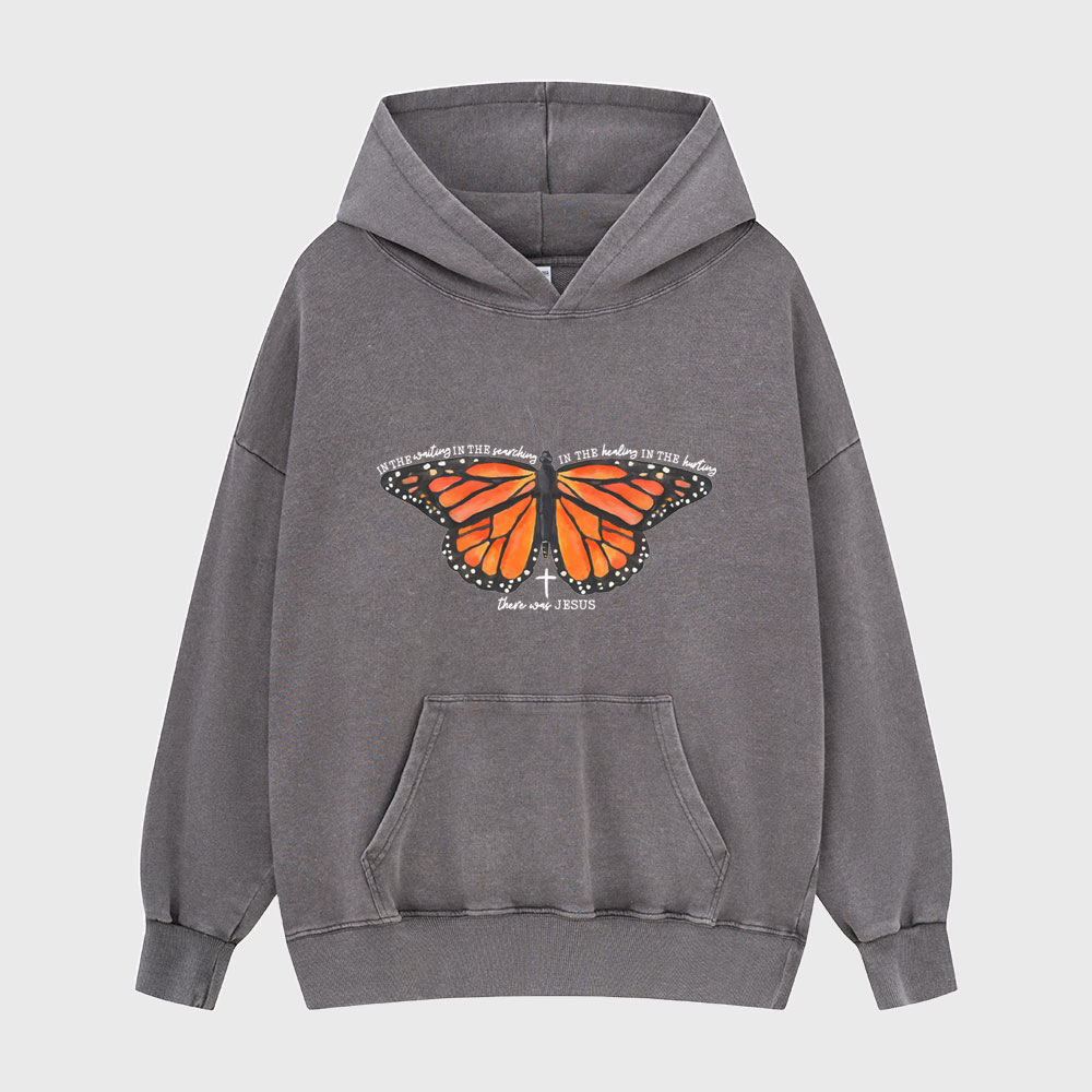 There Was Jesus Christian Washed Hoodie