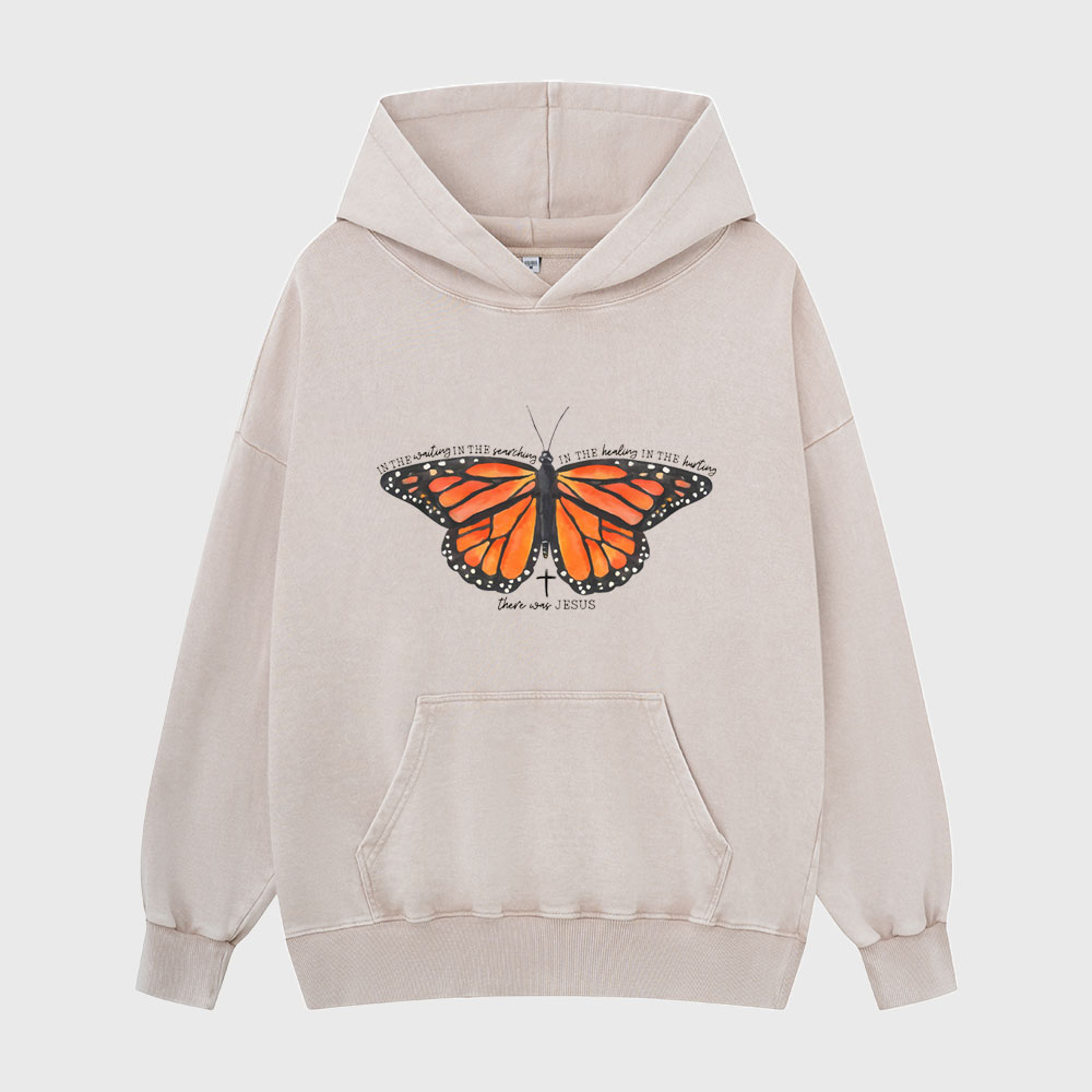 There Was Jesus Christian Washed Hoodie