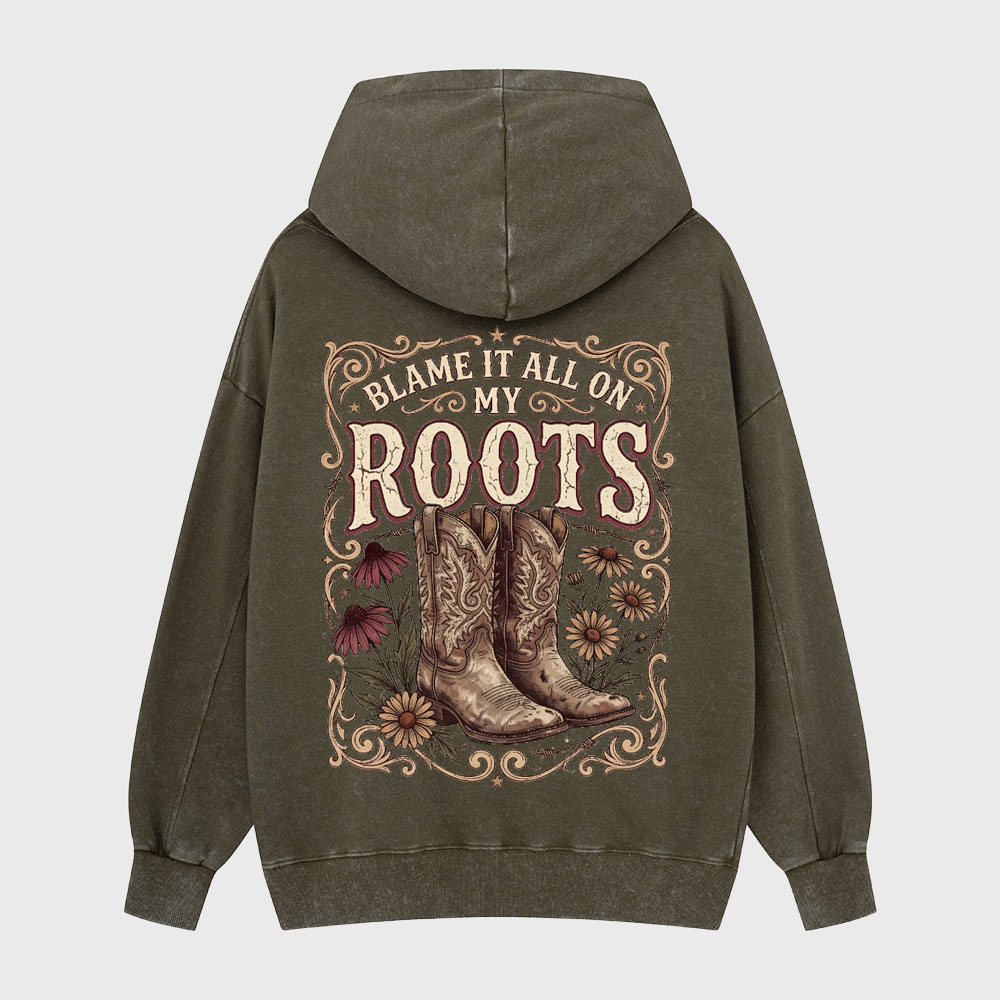 Blame It All On My Roots Christian Washed Hoodie