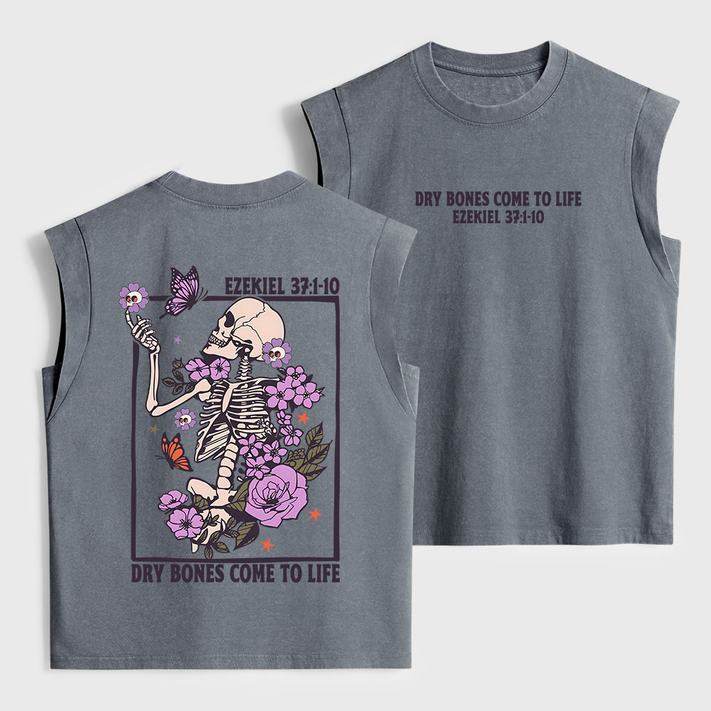 Dry Bones Come To Life Christian Women's Washed Tank Top